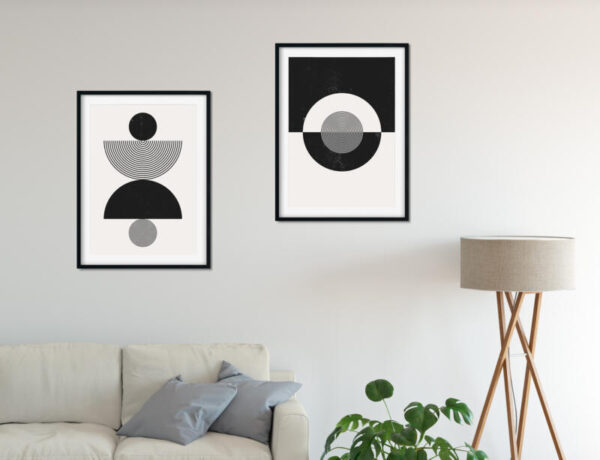 Zeitgenössische Abstrakte Minimalistische Geometrische Formen - Poster Set – Bild 2