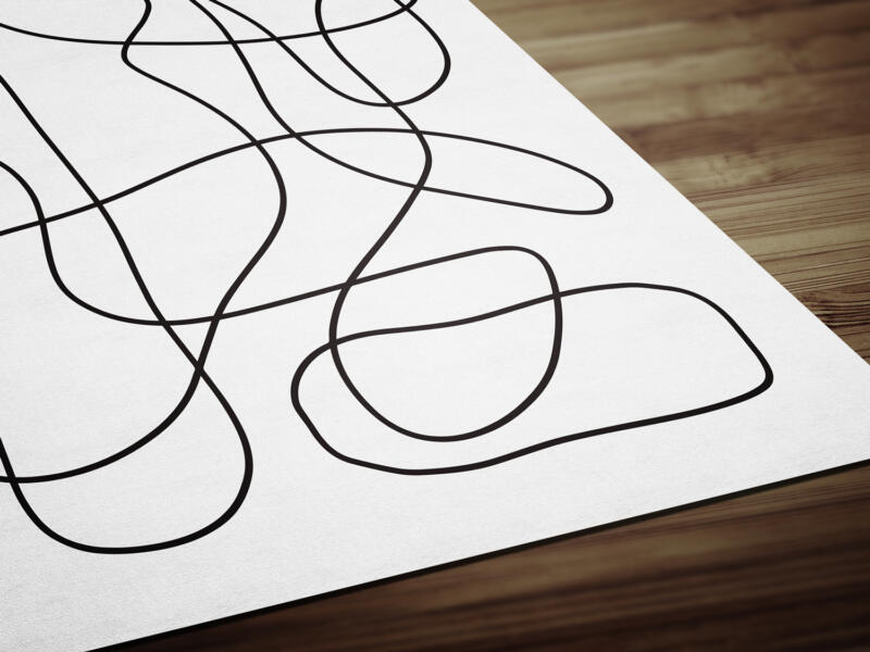 Durchgängige Linie Abstrakte Kunst Zeichnung Poster – Bild 5