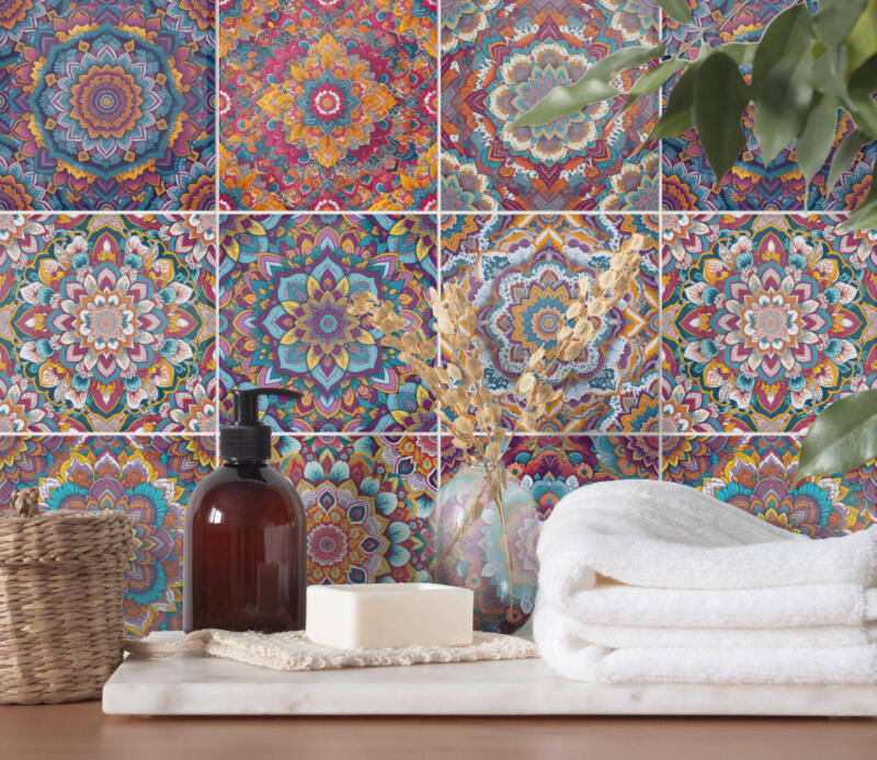 Bunte Mandala - Klebefliesen – Bild 2