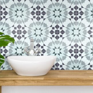 Fliesenaufkleber für Bad und Küche - Geometrisch - Grüner Stern