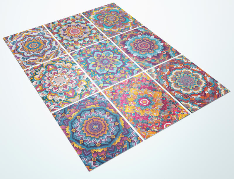 Bunte Mandala - Klebefliesen – Bild 5