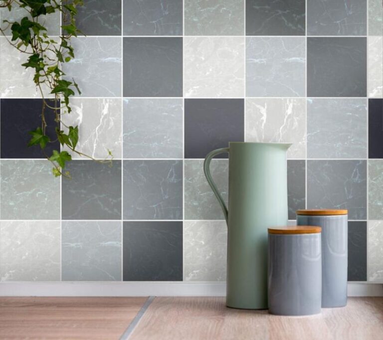 Fliesensticker für Küche und Bad - Marmor Optik - Anthrazit Grau – Bild 3