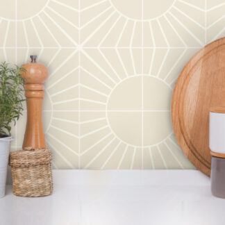 Boho Sonne Selbstklebende Fliesenfolie