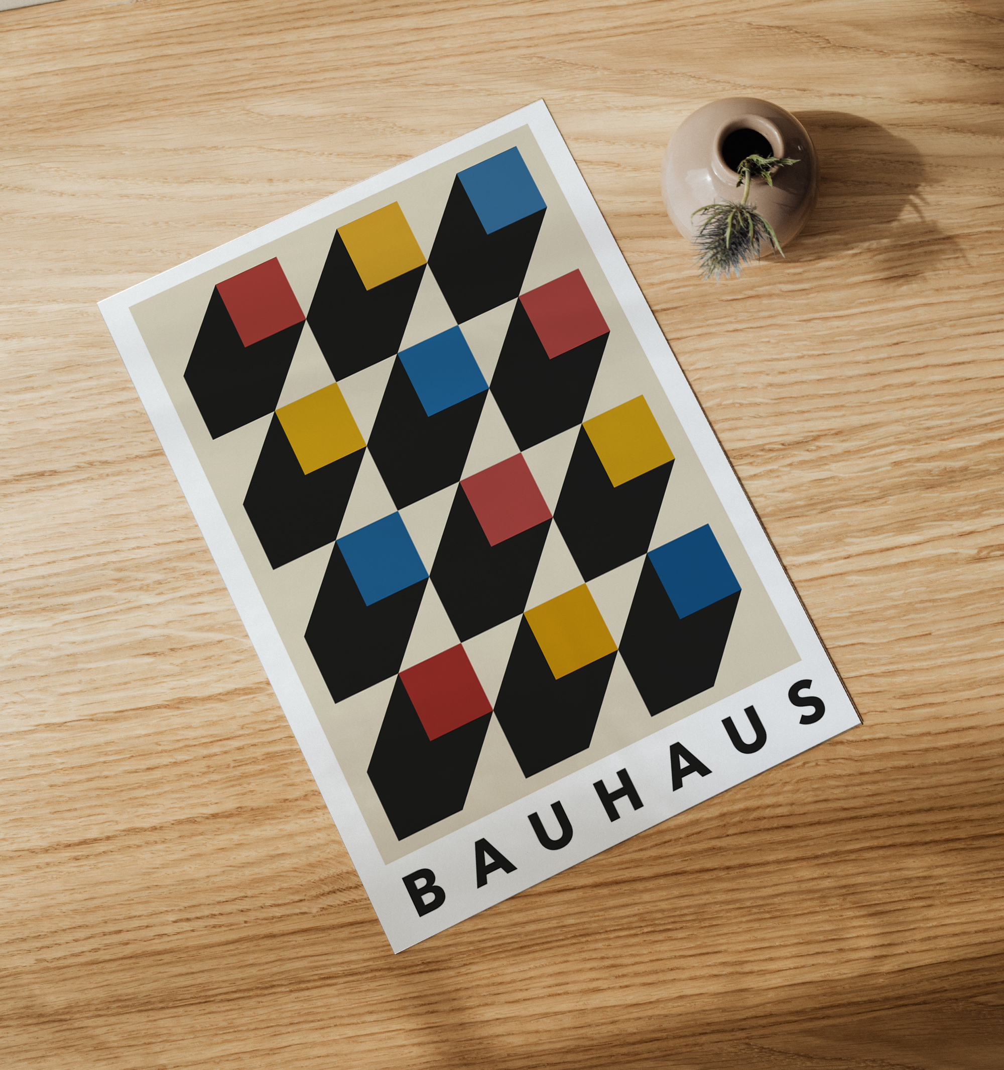 Bauhaus Stil Poster Plakat - Würfel – Bild 3