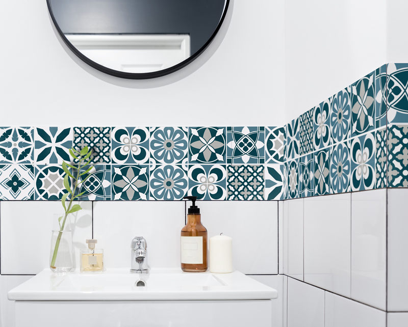 Fliesenaufkleber für Bad und Küche - Floral Patchwork – Bild 3