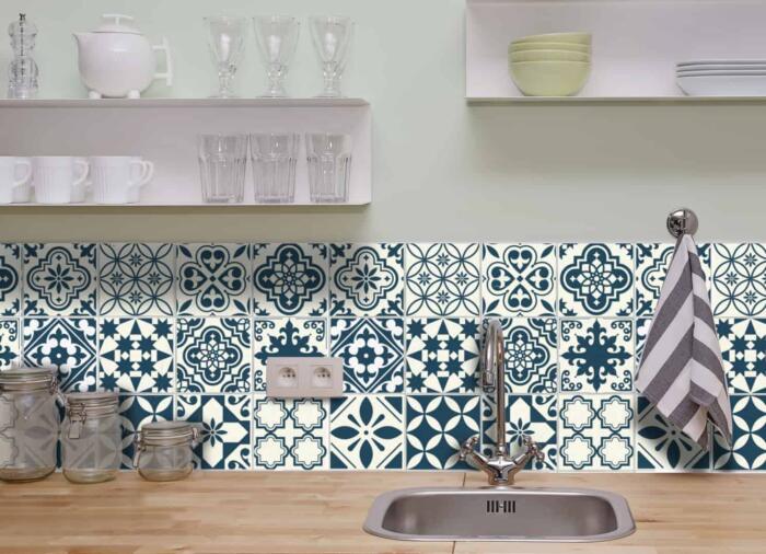 Fliesenaufkleber für Küche und Badezimmer - Portugiesisch Dunkelblau – Bild 2