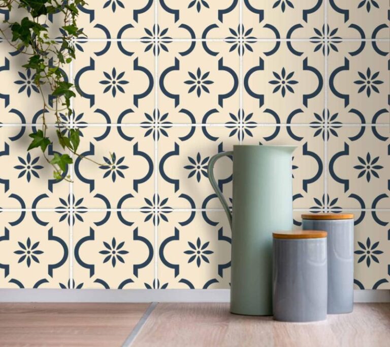 Fliesenaufkleber für Bad Küche - Portugiesisch Creme Blau – Bild 2