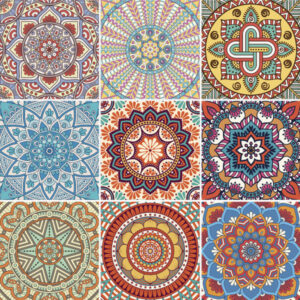 Fliesenaufkleber für Küche und Badezimmer - Mandala Bunt