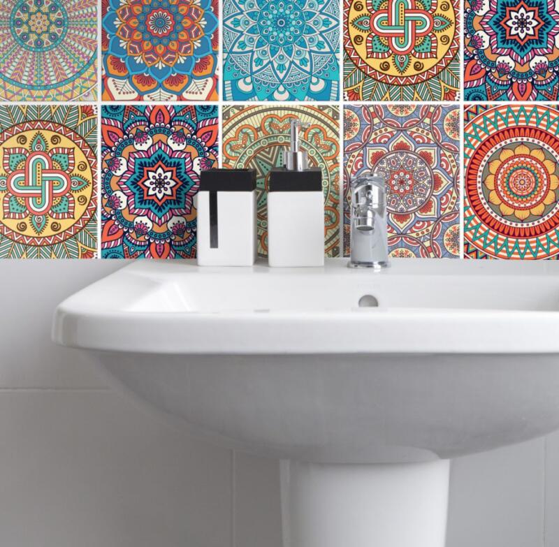 Fliesenaufkleber für Küche und Badezimmer - Mandala Bunt – Bild 2