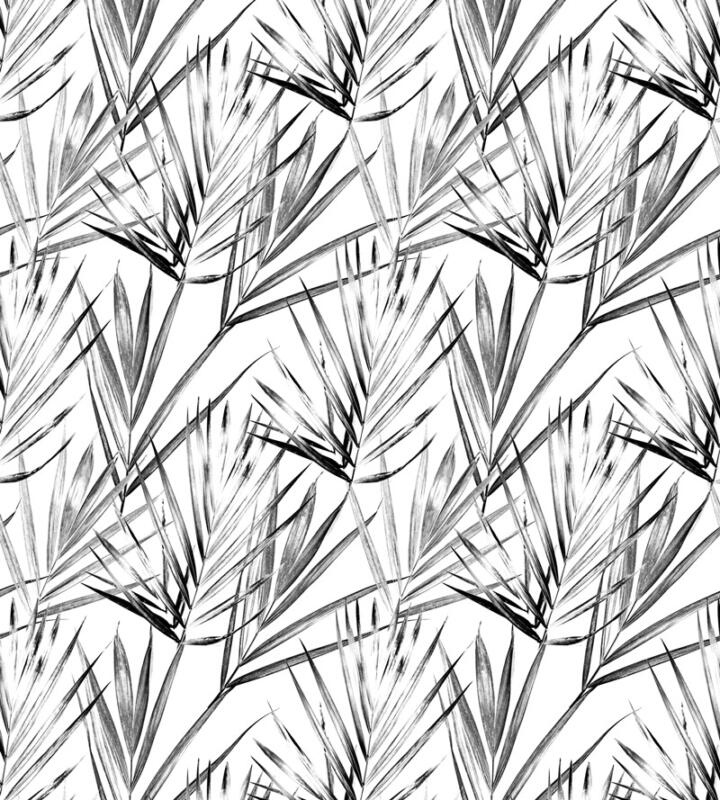 Selbstlklebende Dekorfolie Möbelfolie - Palmen Monochrom – Bild 2
