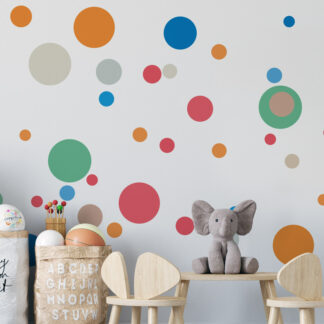 Wandtattoo Punkte Regenbogen Farben - Kinderzimmer