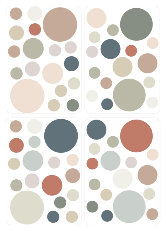 Wandtattoo Punkte Pastell Farben - Kinderzimmer - 72 Stück – Bild 3