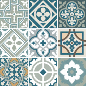 Traditionell Mediterran Patchwork Fliesenaufkleber