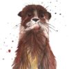 Wandbild Kunstdruck Aquarell Otter
