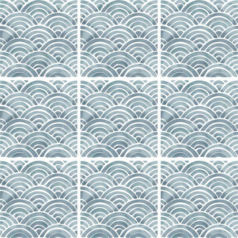 Klebefliesen für Küche & Badezimmer - Wellen Aquarell – Bild 2