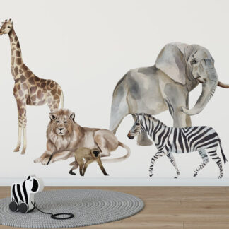 Safari Afrika Aquarell Tiere Wandtattoo