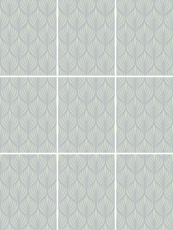 Klebefliesen für Küche & Badezimmer - Blumenmuster Art Deco – Bild 2