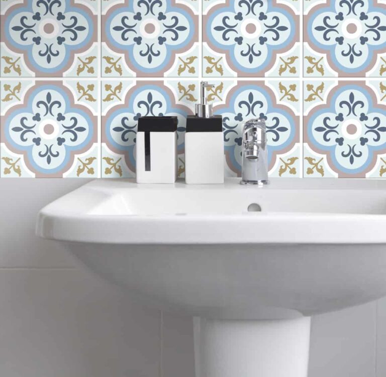 Fliesenaufkleber für Küche und Bad - Azulejo Hellblau – Bild 5