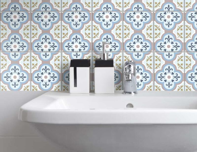 Fliesenaufkleber für Küche und Bad - Azulejo Hellblau – Bild 3