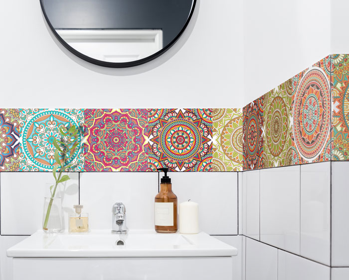 Fliesenaufkleber für Bad und Küche - Mandala Retro – Bild 2