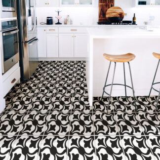 Bodenfliesenaufkleber für Küche und Badezimmer - Floral Mono