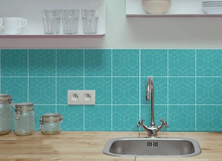 Fliesenaufkleber für Bad und Küche - Geometrisch - Blau – Bild 2