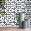 Fliesenaufkleber für Küche und Bad - Arabisch Geometrisch Weiß Grau