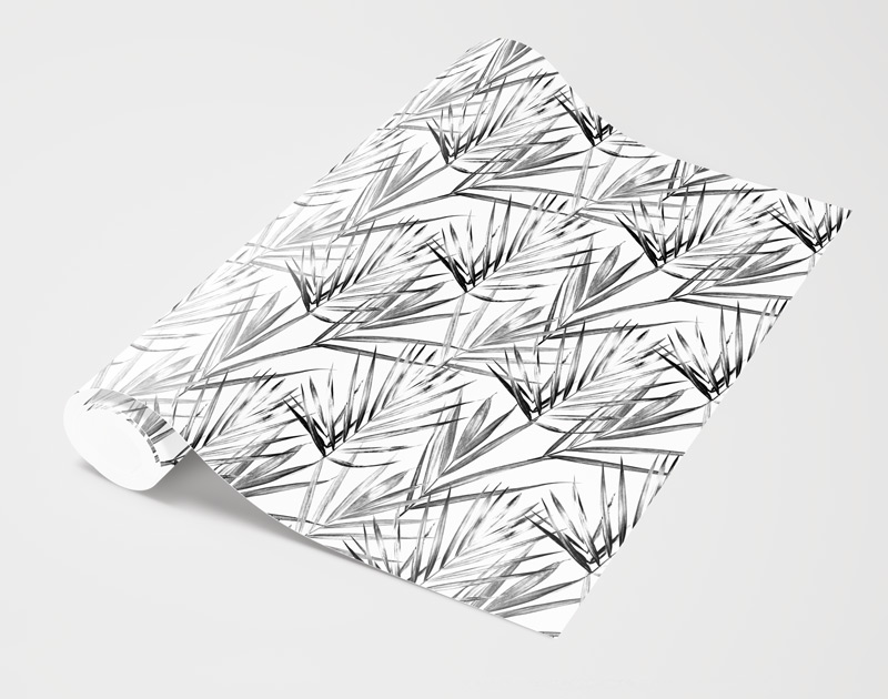 Küchenrückwand Folie - Palmenblätter Monochrom – Bild 3