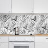 Küchenrückwand Folie - Palmenblätter Monochrom