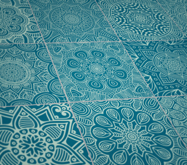 Fliesenaufkleber für Küche und Bad - Mandala Mintgrün Petrol – Bild 4