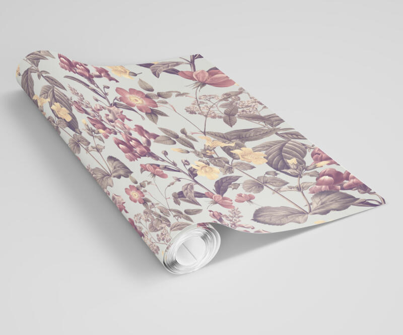 Selbstlklebende Dekorfolie Möbelfolie - Romantische Blumen Pastell – Bild 2