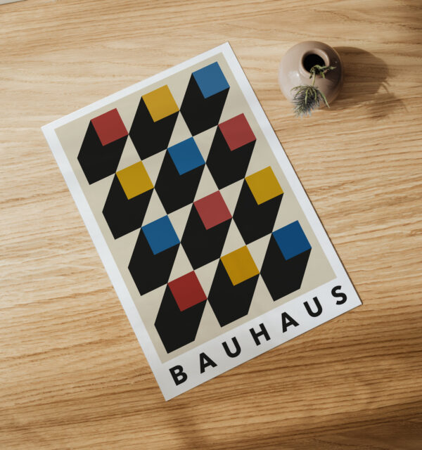 Bauhaus Stil Poster Plakat - Würfel – Bild 3