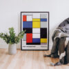 Entdecken Sie das zeitlose Piet Mondrian Komposition A, 1923 Vintage Poster – ein Meisterwerk des De Stijl Stils.