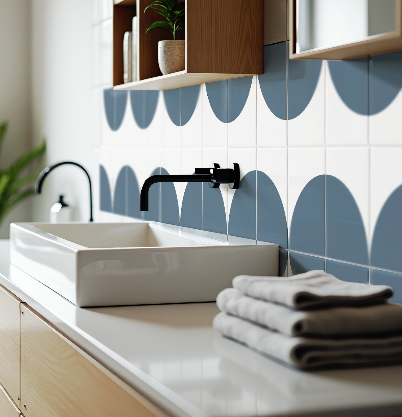 Fliesenaufkleber Rechteckig Küche & Bad - Geometrisches Halbkreis-Design – Bild 8