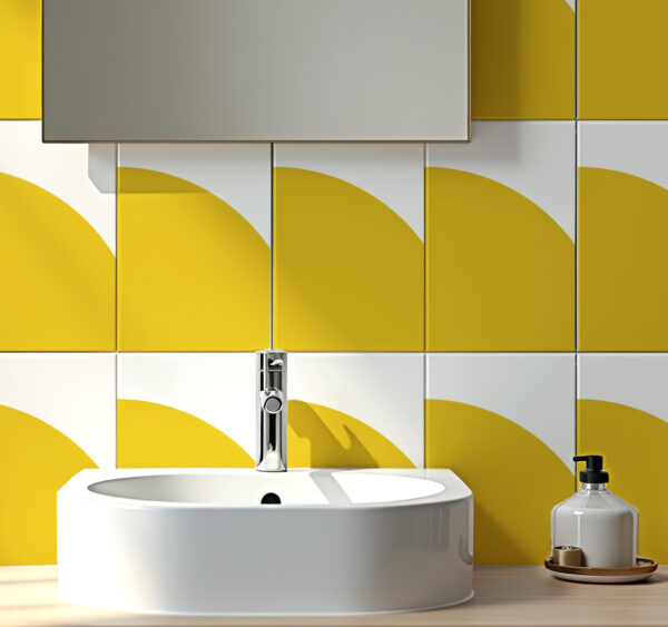 Fliesenaufkleber Rechteckig Küche & Bad - Geometrisches Halbkreis-Design – Bild 7