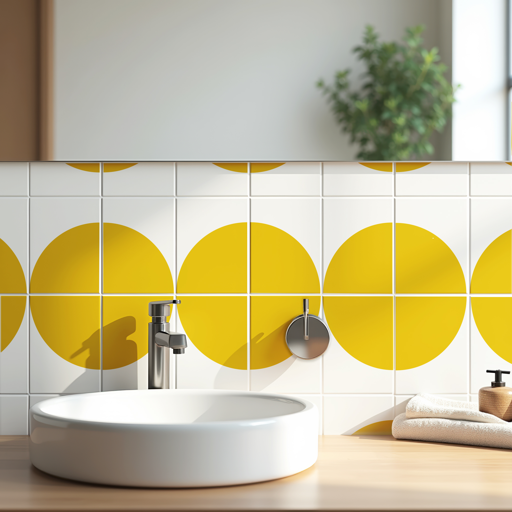 Fliesenaufkleber Rechteckig Küche & Bad - Geometrisches Halbkreis-Design – Bild 6